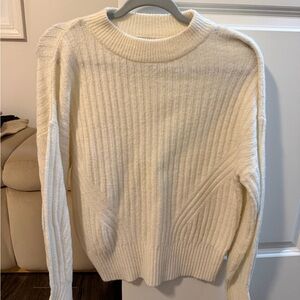 A New Day Cozy Cream Ribbed Sweater